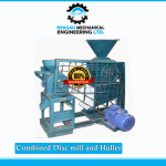 Combined Disc mill and huller for flour processing.